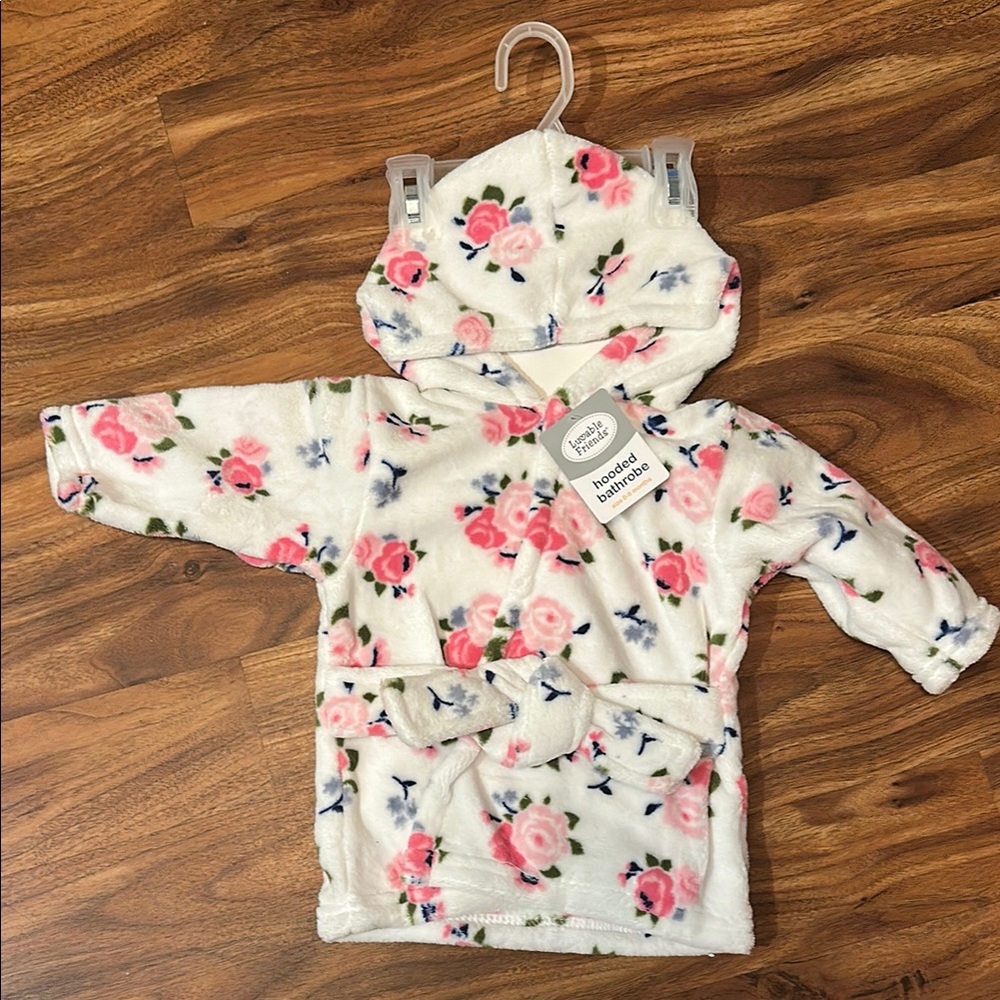 Floral Hooded Baby Blanket
